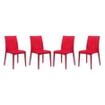 thumbnail image 1 of Weave Mace Indoor Outdoor Dining Chair (Armless), Set Of 4 - Red, 1 of 7