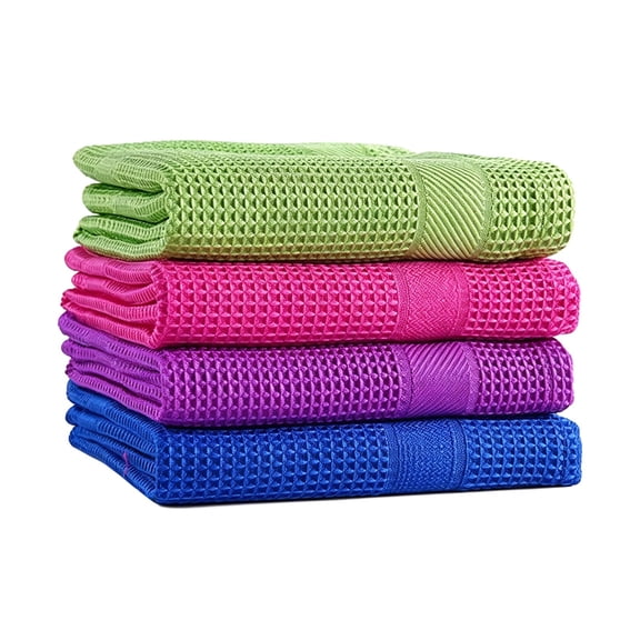 Weave Microfiber Cleaning Towels, 40x40cm Reusable Absorbent Kitchen Dish Rags, Lint Free Streak Free Cleaning Cloths for Dishes, Glass, Counters, and All Purpose Household Cleaning,4pc