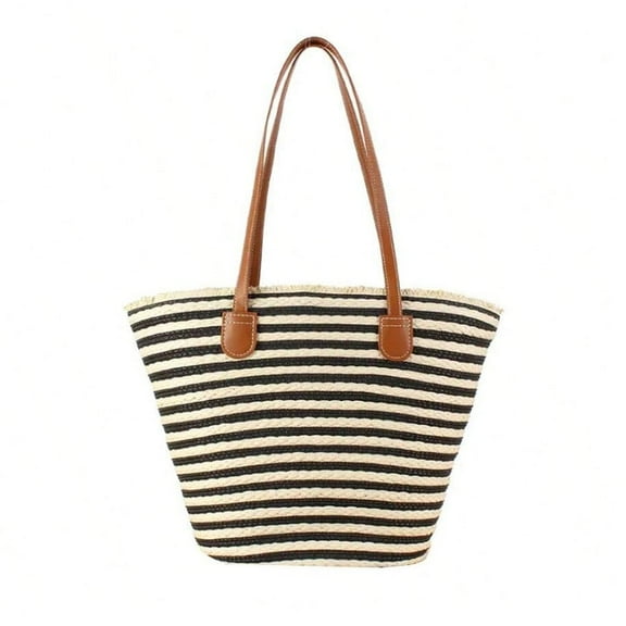 Weave Straw Tote Bag Women Large Woven Bags Straw Beach Tote Purse Summer Handwoven Shoulder Bag