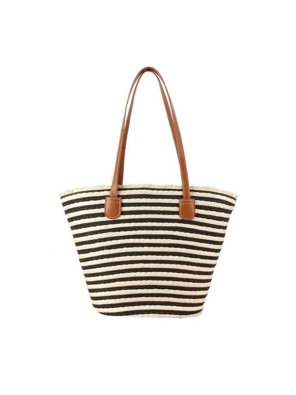 Weave Straw Tote Bag Women Large Woven Bags Straw Beach Tote Purse Summer Handwoven Shoulder Bag