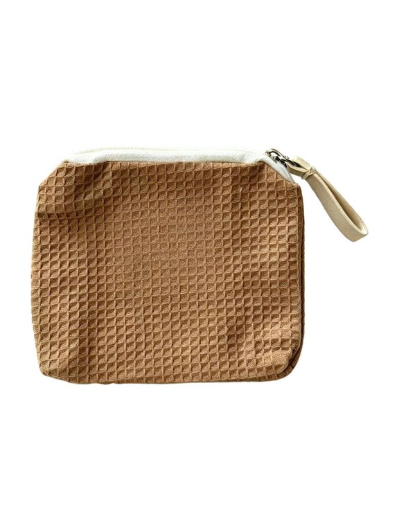 Weave Textured Mini Zipper Pouch – Portable Storage Bag for Lipsticks, Earphones, Cash, and Small Daily Items – Solid Plain Solid Color Travel Organizer