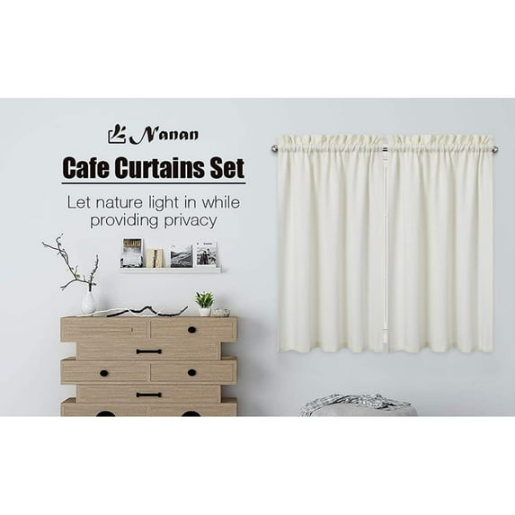 Weave Textured Short Curtain for Bathroom Waterproof Window Covering Kitchen Cafe Curtains