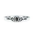 thumbnail image 1 of Weave Trinity Celtic Oval Fashion Black Agate Ring Band 925 Sterling Silver Size 10, 1 of 5