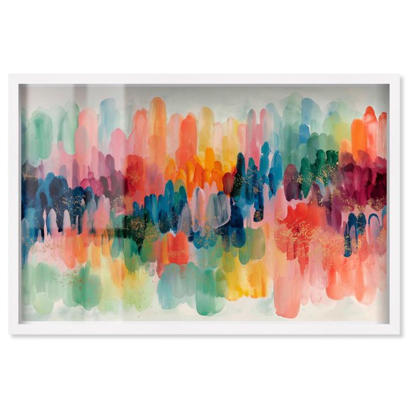 Weave of Color II Shadowbox Print Abstract Wall Art by Art Remedy, White Frame, 54 x 36