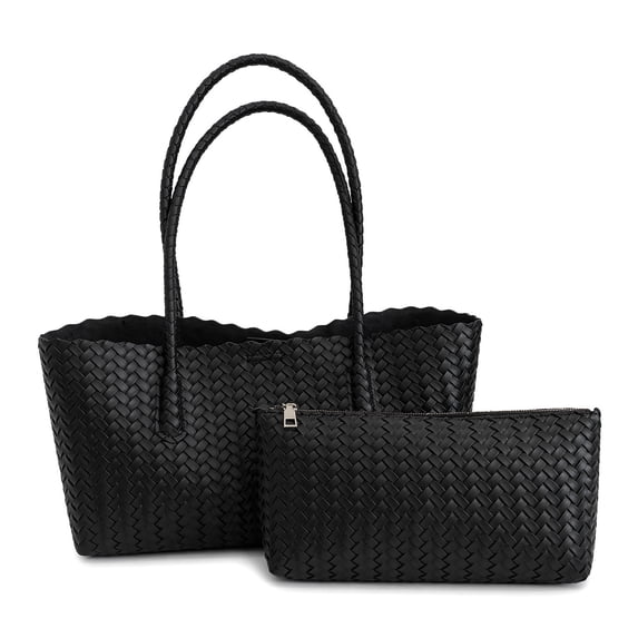 WeaveCC Handwoven PU Y2K Tote Bag Set Halloween Shoulder Purse Fall Gift for Women