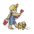 thumbnail image 1 of Weaved in Threads, Kids Childhood Charm - {Heading to The Beach ][] Embroidered Iron on/Sew Patch, 1 of 1
