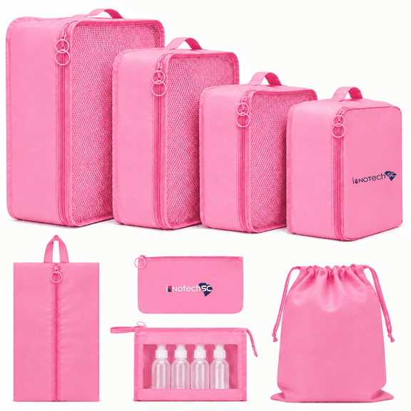Weavehouse Travel Packing Cubes 8 Pcs Set, Luggage Packing Organizers with Shoe Bag and Toiletry Bag