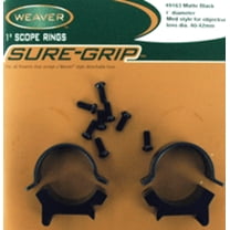 Weaver 1" Med Sure Grip 49163 Scope Rings Aluminum Matte Black