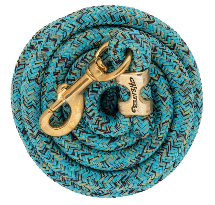 Realistic Lead Rope Weaver 10' Mosaic Poly Lead Rope with Bolt Snap, Turquoise/Brown/Tan ...