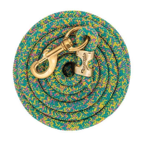 Weaver 10' Mosaic Poly Lead Rope with Bolt Snap, Turquoise/Hot Pink/Bright Yellow
