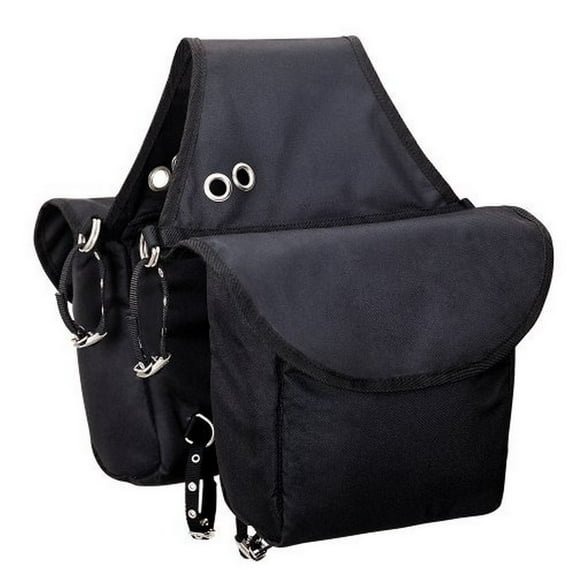 Weaver Black Insulated Nylon Horse Saddle Bag Hook Loop Closures
