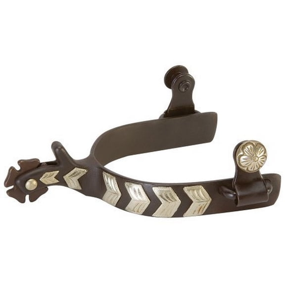 Weaver Leather Men's Show Spurs: German Silver Chevron Trim, 1.25"