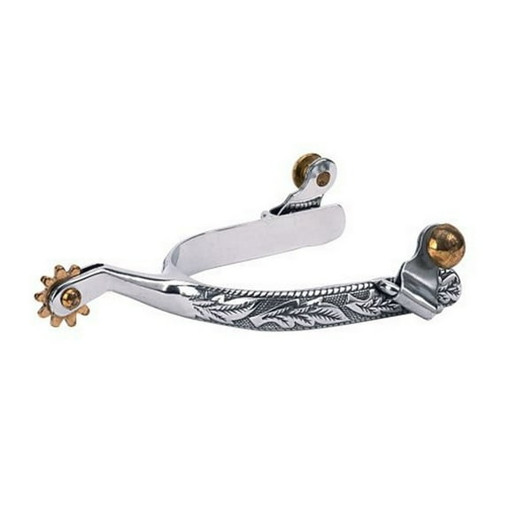 Weaver Leather Women's Roping Spurs - 1.75" Shank, 10-Point Rowel - Ladies' Size