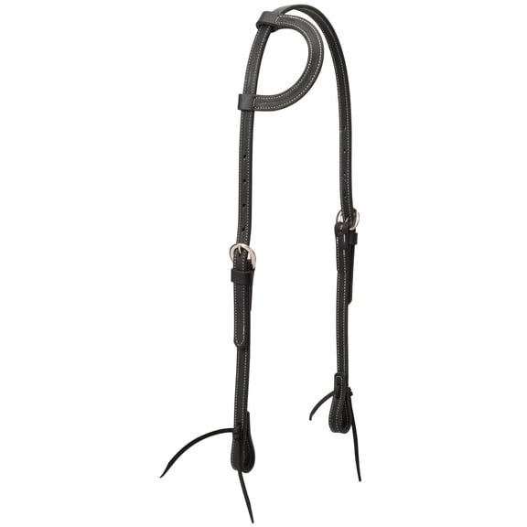 Weaver Black Leather Sliding Ear Headstall