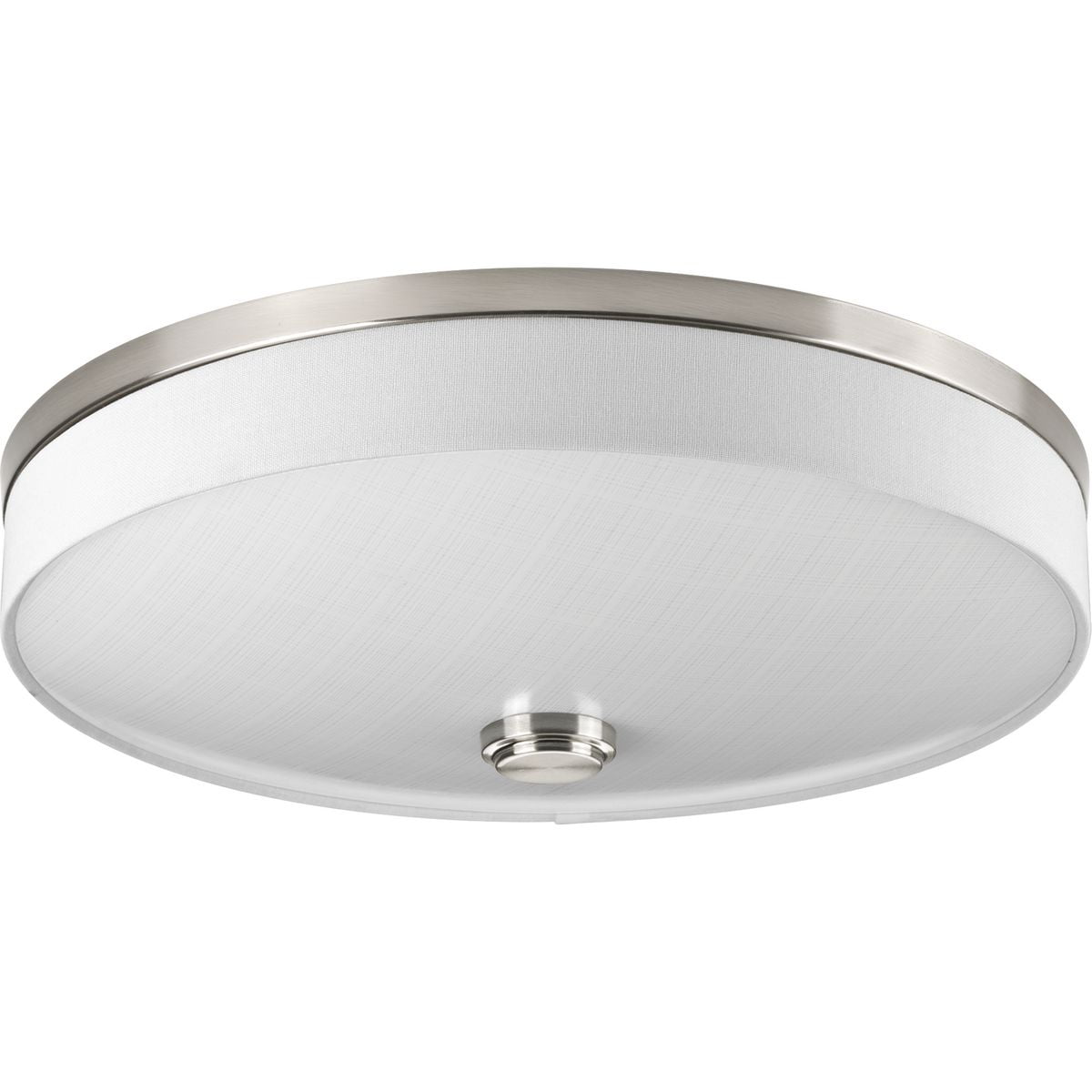 Weaver 16" Brushed Nickel LED Flush Mount with Linen Drum Shade