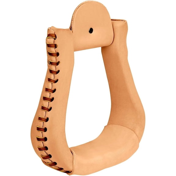 Weaver Leather 3" Bell Stirrups - Natural Leather Covered