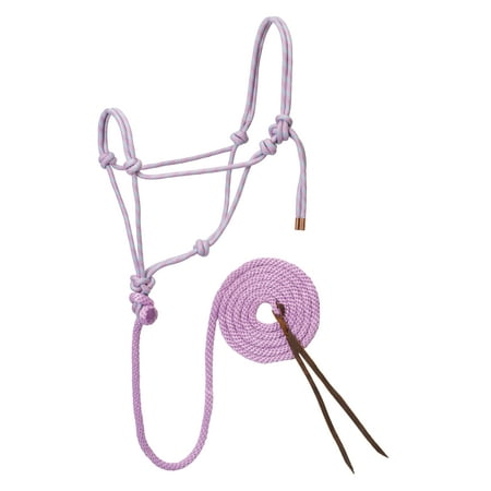 Weaver Leather Diamond Braid Rope Halter with10ft Lead Lavender/Mint/Gray