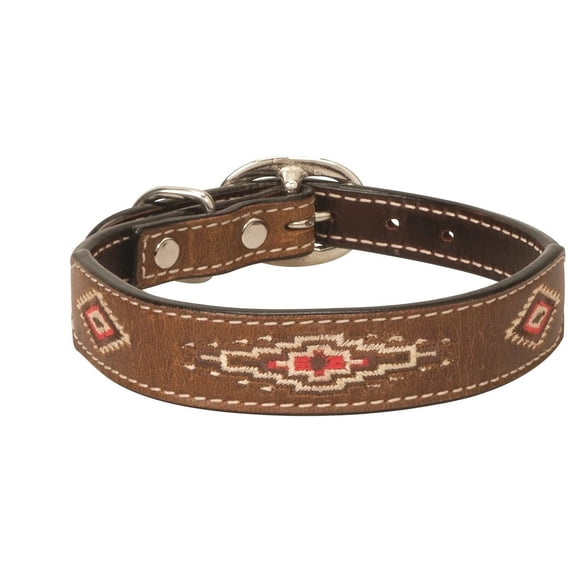 Weaver Pet Aztec Dog Collar: Stylish Leather Collar for Dogs 3/4-inch x 15-inches