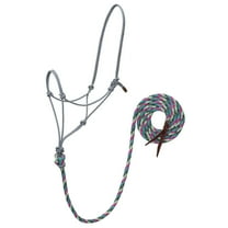 Weaver Leather Ecoluxe Rope Halter with10ft Lead Turq/Rasp/Grn/Charc