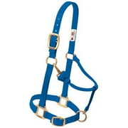 Weaver Leather Adjustable Nylon Halter - Triple-Ply Brass Hardware Blue / Large Horse