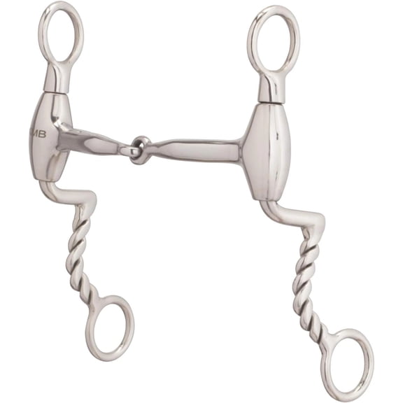 Weaver Leather Ken McNabb Pro Series 7 Shank 5" Horse Bit, Sweet Iron Snaffle Mouth with Copper Inlay, Stainless Steel (Sell out)