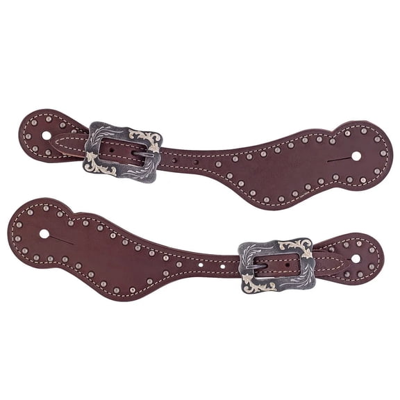 Weaver Leather Ladies Spotted Spur Straps - Canyon Rose Oiled