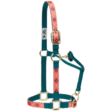 Weaver Leather Nylon Patterned Adjustable Horse Halter Mayan Coral Average