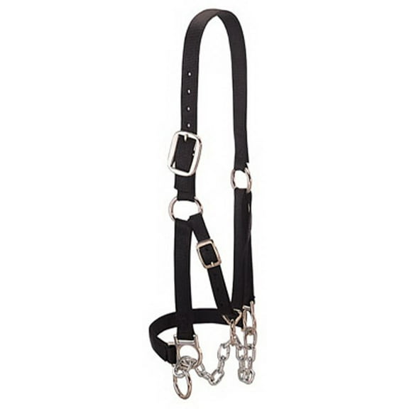 Weaver Leather Medium Cattle Halter w/Double Stitched Nylon & Chin Choker