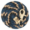 thumbnail image 1 of Weaver Leather Poly Lead Rope Brass Plated Bull Trigger Snap Navy/Black/Tan, 5/8" x 10', 1 of 1