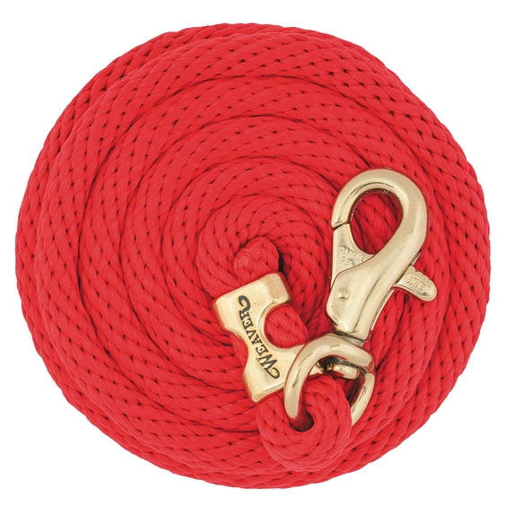 Weaver Leather Poly Lead Rope Red, 5/8" x 10'