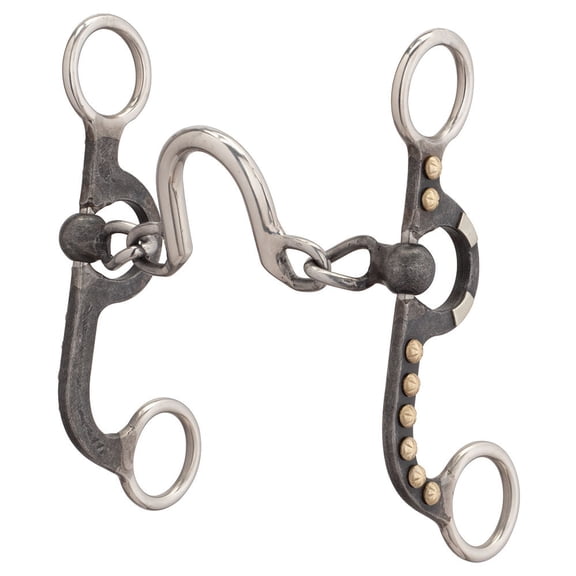 Weaver Leather 4-5/8" Pony Bit, Chain Mouth with Port, Buffed Black