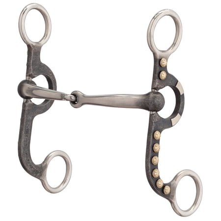 Weaver Leather 4-5/8" Pony Bit, 2-Piece Snaffle Mouth, Buffed Black