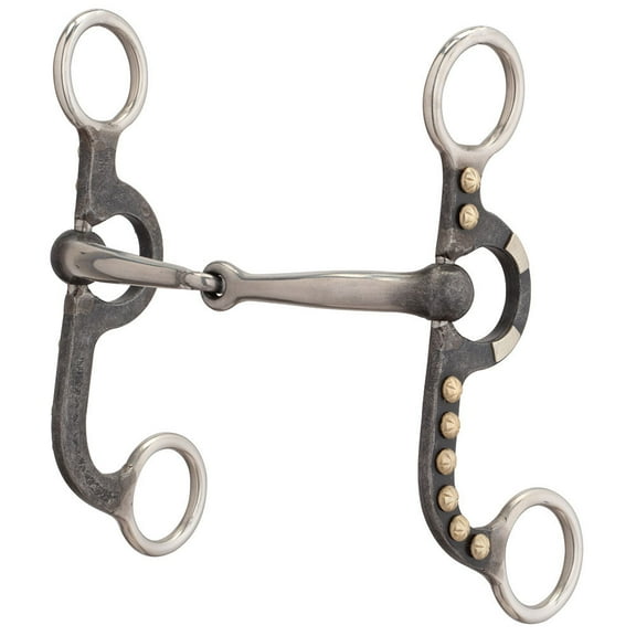 Weaver Leather 4-5/8" Pony Bit, 2-Piece Snaffle Mouth, Buffed Black