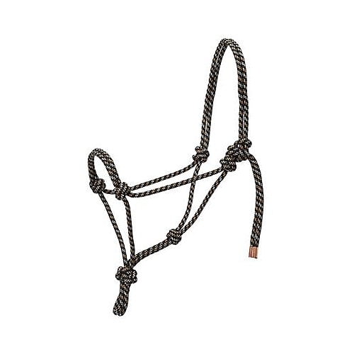 Weaver Leather Diamond Braid Rope Halter, Blue/Orange/Lime, Average Horse