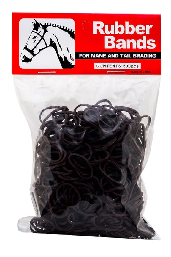 Equine Rubber Braiding Bands – 500 Pack Black – Mane & Tail Braiding, Plaiting, Styling, Ponytail Accessories – Safe Grooming Tools for Horses, Ponies – Travel Kit Supplies