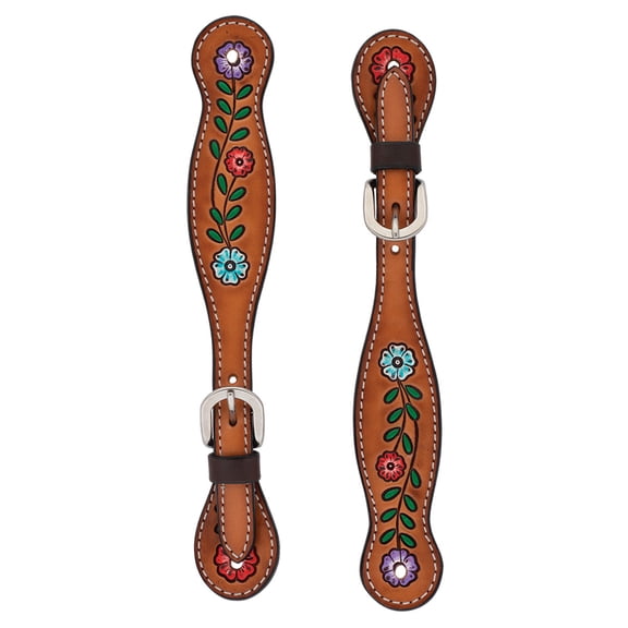Weaver Leather Turquoise Cross Floral Vine Ladies Spur