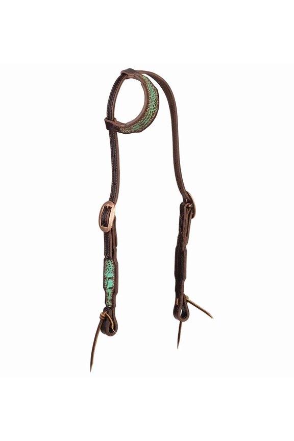 Weaver Turquoise Croc 1 Ear Headstall