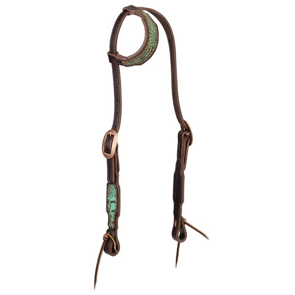 Weaver Leather Weaver Turquoise Croc 1 Ear Headstall