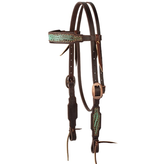 Weaver Leather Weaver Turquoise Croc Browband Headstall
