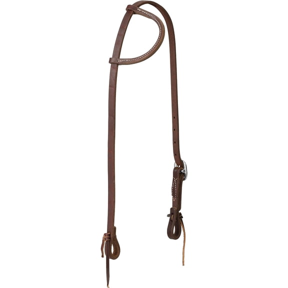 Weaver Leather Working Tack Sliding Ear Stainless Steel Single Buckle Headstall, Oiled Canyon Rose