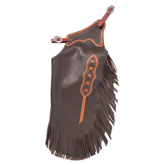 Weaver Leather Youth Western Chinks - Adjustable Brown Cowhide Buckstitch