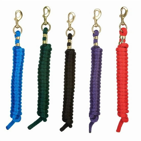 Weaver Mini/Pony Poly Lead Rope Brass 7ft Blue