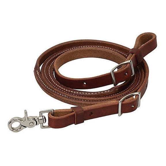 Oiled Canyon Rose Heavy Harness Leather Round Roper Rein 5/8" 8"
