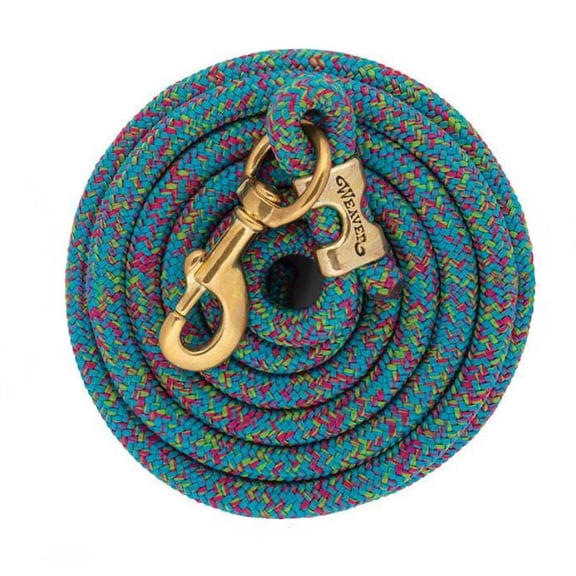 Weaver 10' Mosaic Poly Lead Rope with Bolt Snap, Sky Blue/Raspberry/Lime Green