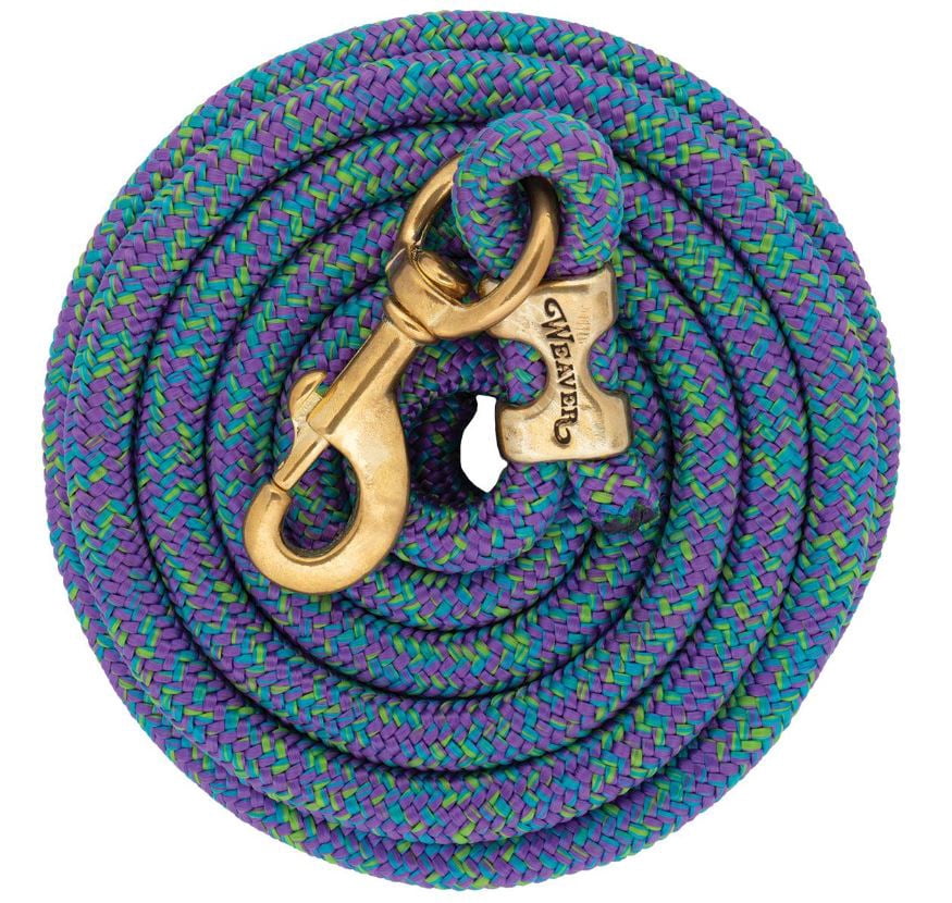 Weaver Lead Ropes Weaver 10' Mosaic Poly Lead Rope with Bolt Snap, Dark Purple/Sky Blue ...
