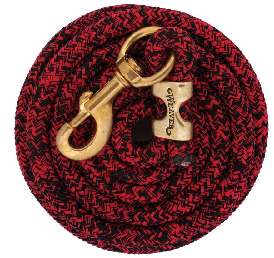Poly Lead Rope Weaver 10' Mosaic Poly Lead Rope with Bolt Snap, Red/Black - Walmart.com