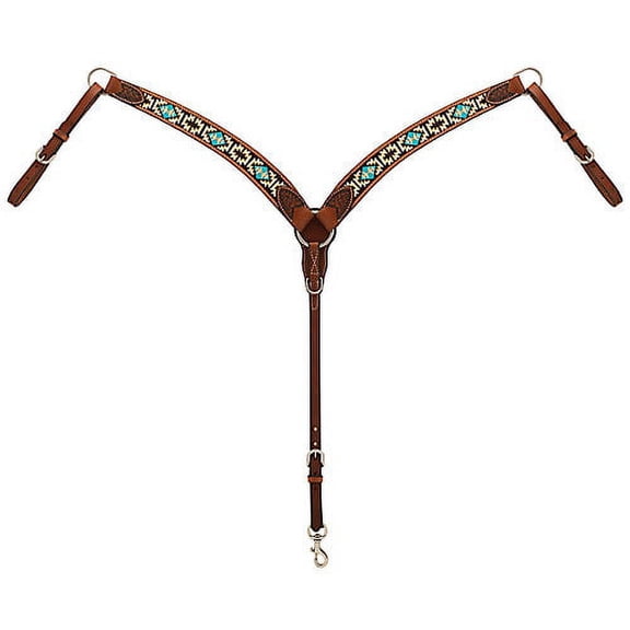 Weaver Turquoise Cross Aztec Contour Breast Collar