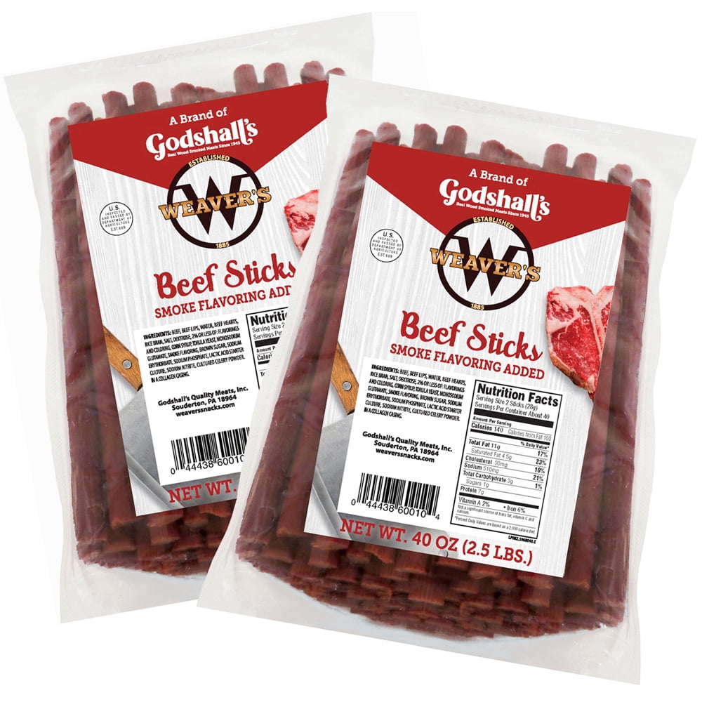 Weaver’s Beef Sticks Twin Pack (Two 40oz bags of 7” beef sticks)