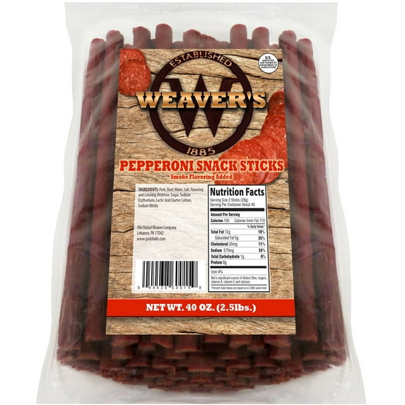 (Price/Case)Weaver's Pepperoni Snack Sticks 2/2.5lb, 507081