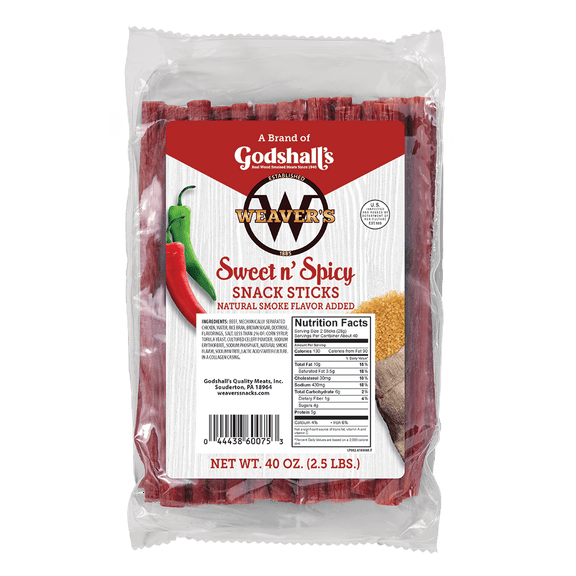 Weavers Smoked Meats Snack Sticks- Established in 1885 (Sweet & Spicy, 2.5 LBS.)